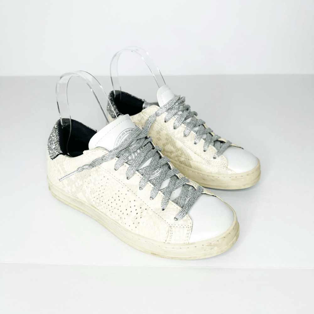 P448 John Sunset Snake Print Low Top Sneaker Women's 36 US 6 leather glitter